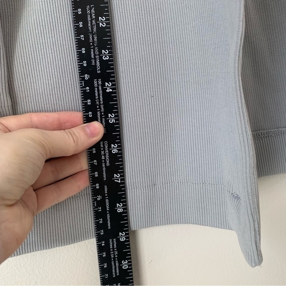 ZARA Gray Ribbed Open Front Cardigan Sweater Size US XL - Picture 7 of 8